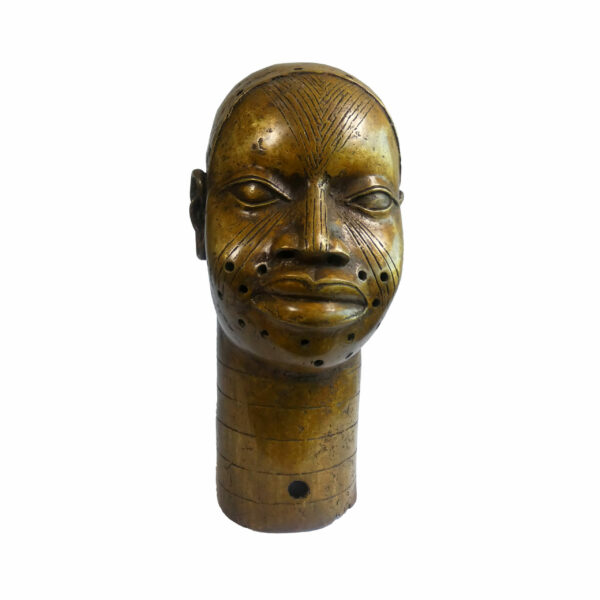Bronze Ife Head Sculpture | African Bronze Bust | African Art